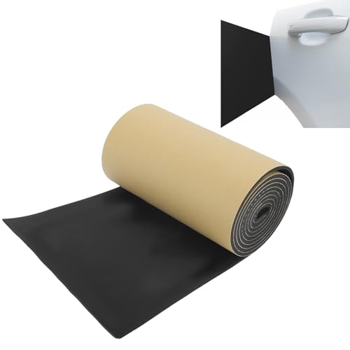 Garage Wall Protector, 79 x 8 x 1/4 Inch Garage Car Door Protector with Self-Adhesive Backing, Wall Guards for Car Door Collision Protection, Black