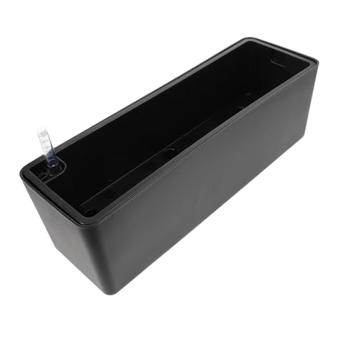 iplusmile Maceta Autorriego con Indicador Agua Jardinera Rectangular Resistente Autocultivo Plantas Interiores y Exteriores Kit Riego para Color Negro
