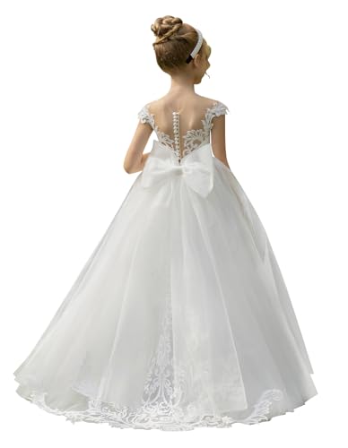 Lace Tulle Flower Girl Tutu Dresses A-line Floor Length Pagent Formal Party Dress