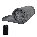 サンパーシー インナーシュラフ ブランケット 重量600g フリース生地 (グレー) [並行輸入品]