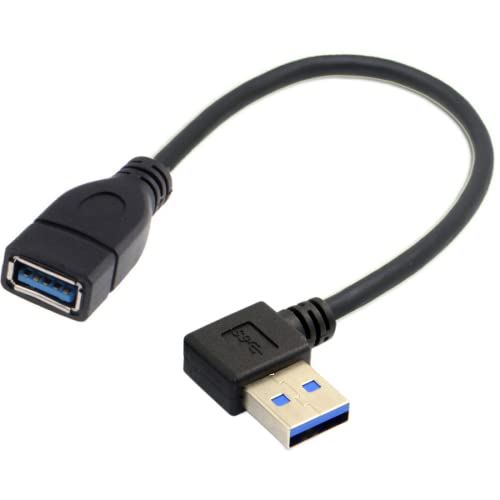CY USB 3.0 Type-A Male Angled to USB 3.0 Type-A Female Extension Cable 20cm 5Gbps (Right Angled)