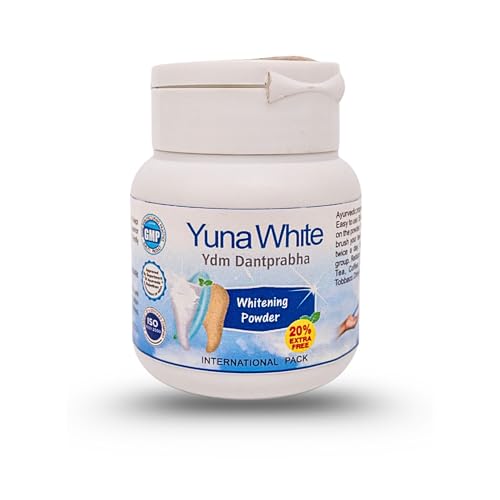 Image of Yunawhite Dantprabha Ayurvedic Medicinal Teeth Whitening Powder | Natural Teeth Whitening & Stain Remover | Herbal Dant Manjan for Plaque & Tartar Control | Fluoride & SLS-Free| Heals Sensitive |Fights Cavities & Bad Breath|Organic & Vegan (Pack of 4)