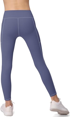 AENLLEY Girls Activewear Leggings with 2 Pockets - Kids Dance Workout Yoga Pants for Athletic Pack of 43