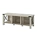 Walker Edison Sedalia Modern Farmhouse Metal X Entryway Bench, 48 Inch, White Oak