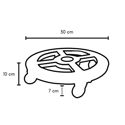 Suporte com Roda 30Cm Alpe Chocolate