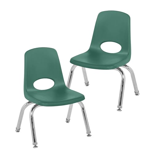 FDP 10" School Stack Chair,Sta...ool - Green (2-Pack), 15410-GN