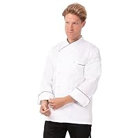 Chef Works Men's Monte Carlo Premium Cotton Chef Coat, White, 34