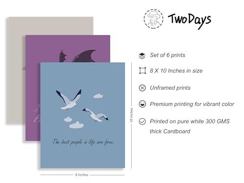 TwoDays Taylor Music Inspired Posters, Eras Album Wall Art for Fans Gifts, Song Lyrics Room Decor for Bedroom. (8" X 10", Set of 6, UNFRAMED)