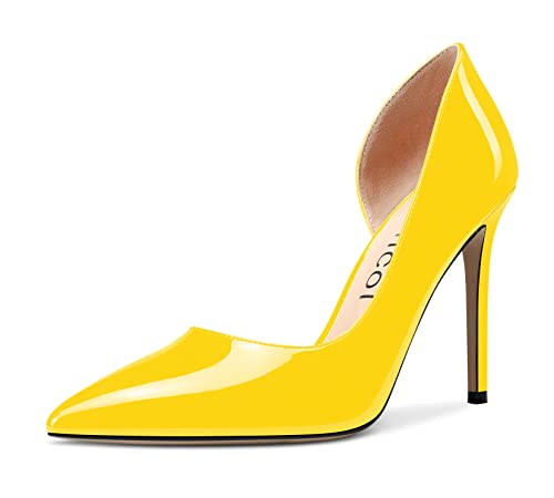 Aachcol Women High Stiletto Heel Close Pointed Toe Pumps Slip-on Wedding Sexy Office Shoes