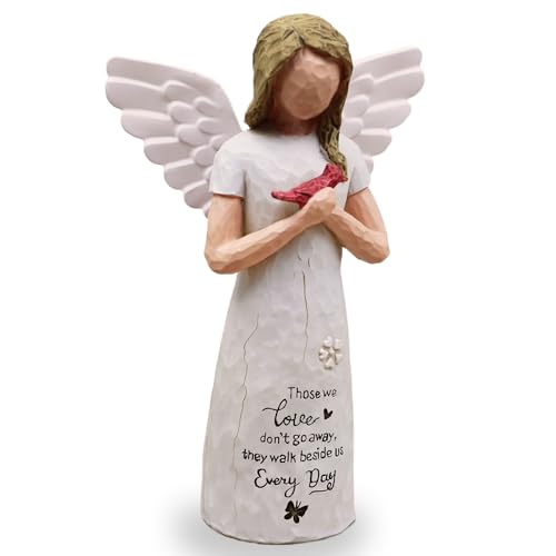 Figura decorativa Cardinal en resina color crema