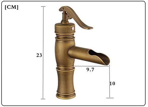 Robinet de lavabo cascade à jet large avec mitigeur monocommande rétro
