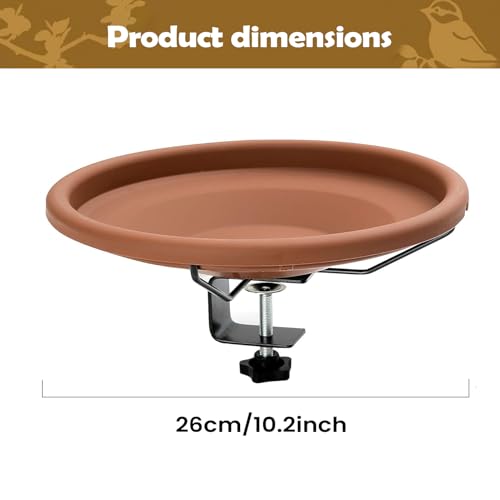 Bain d'oiseaux pour l'extérieur durable avec support de clôture - 7
