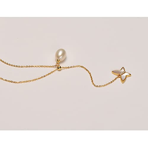 Chaîne pendentif perle eau douce ronde de qualité supérieure argent 925 - 7