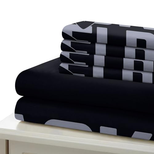 Housse de couette anti-plis fermeture éclair microfibre lit simple sport