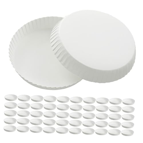 Anneome 7.5cm White Paper Cup Lids 100pcs Disposable Juice Cup Covers Hotel Restaurant Event Easy to Use