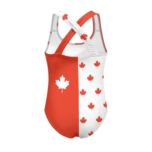 Image of Girls One Piece Swimsuits Summer Quick Dry Crewneck Beach Bathing Suit Cross Shoulder Strap Swimwear 5-14 Years