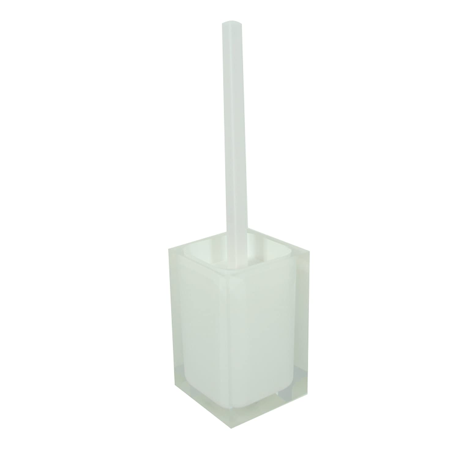 Gedy Auckland White, Dimensions and Weight: 37.5 x 9.8 x 9.8 cm & 0.85 kg, Made Clear Resin, Toilet Brush Design by R&S, Handmade, 2 Year Warranty, Unica