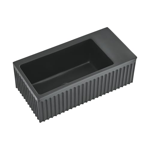 Image of Delice 24 inch Rectangle Wall-Mount Bathroom Sink in Matte Black
