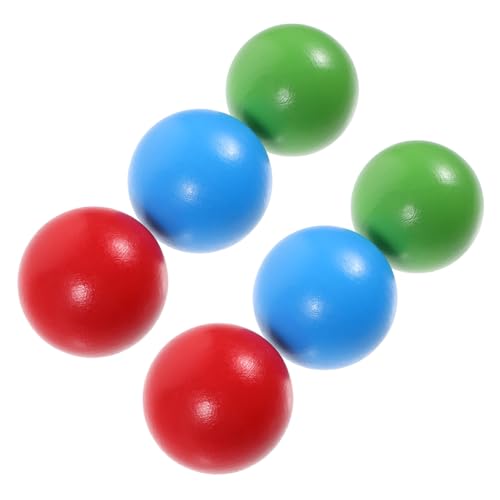 ibasenice Outdoor Bocce Balls for Boys and Girls 6pcs Wooden Rolling Toy Recreational Sports Wood Material Develop Social Skills
