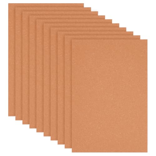 BENECREAT 10 Pcs Leather Stiffener Sheets, Light Salmon Bag Stiffener, 7.87x11.8 Inch Bonded Leather Sheet for Leather Bag Liner, Craft DIY