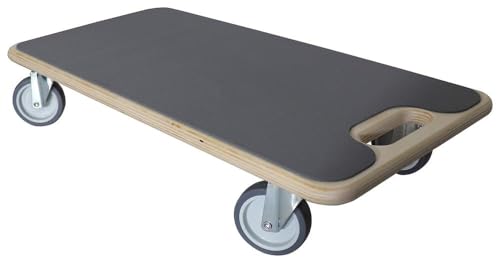 Dörner + Helmer Patinete de transporte Duo-Soft, 590 mm x 290 mm x 120 mm, capacidad de carga de 200 kg, superficie antideslizante, para cajas