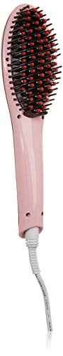Hair Straightener Brush UPGRADED WITH TEMPERATURE LOCK Function, Electric Ceramic LCD Hair Straightening Iron, Detangling Styling Comb