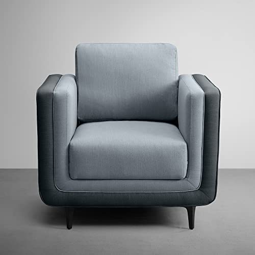 Image of Sleepyhead Mojo - 1 Seater Sofa | Premium Fabric | Dual-Tone Modern Design with Plush Cushioning | Durable Pine Wood Frame & Removable Back Cushion | German Tested | 3 Year Warranty - Cheeky Grey