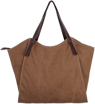 EVEOUT Women's Canvas Shoulder Bag Casual Hobo Shopper Tote Bag for Work School
