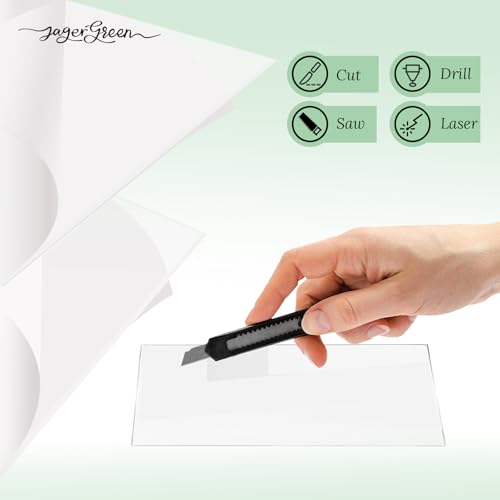JAGERGREEN 5x7 Acrylic Sheets Pack of 20, Plexiglass Sheets 0.04" Thick, Replacement for Clear Picture Frames, DIY Projects & Crafting Supplies - Image 4