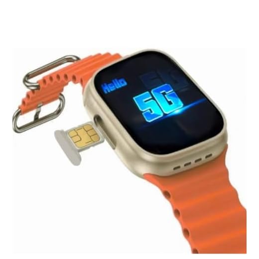 Pro S8 Ultra 5G SIM Android Smart Watch Honeycomb Edition, 1.99 inch HD Display, Play Store, Maps, YouTube, Sports, Volte Calling, More Apps (4G SIM Supported) Extra Band (Orange and Black)