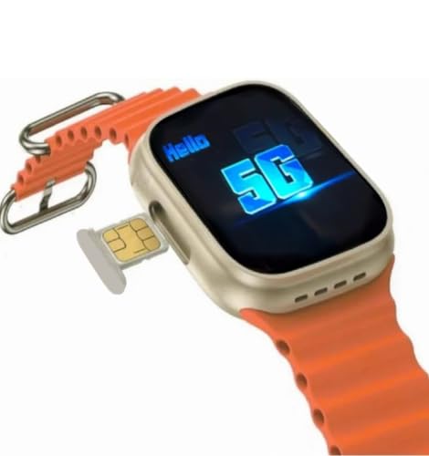 Image of Pro S8 Ultra 5G SIM Android Smart Watch Honeycomb Edition, 1.99 inch HD Display, Play Store, Maps, YouTube, Sports, Volte Calling, More Apps (4G SIM Supported) Extra Band (Orange and Black)