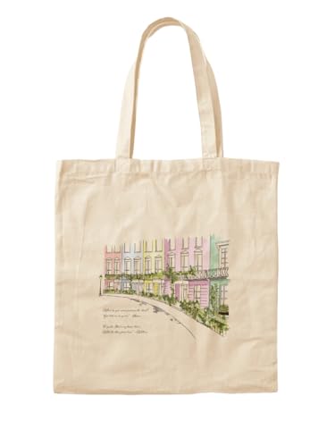 Sac fourre-tout aquarelle de Portobello Road à Londres avec sa célèbre porte bleue