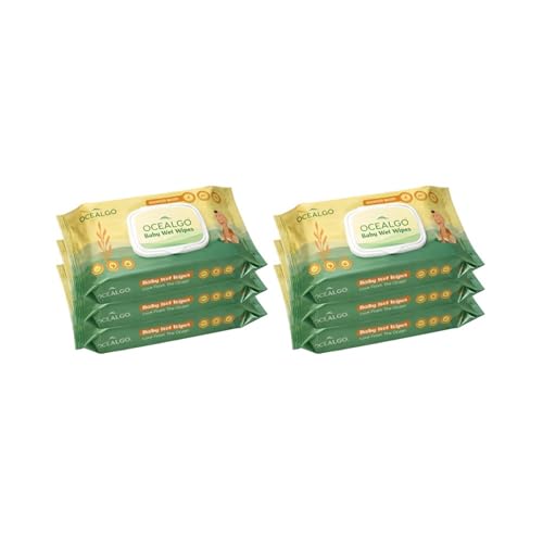 Image of Seaweed Baby Wipes (6pk) | 99% Pure Water, Aloe Vera & Vitamin E | Gentle for Face & Body | Hydrating, Alcohol-Free & Dermatologically Tested | Extra Smooth Design for Newborn Skin | 72 wipes