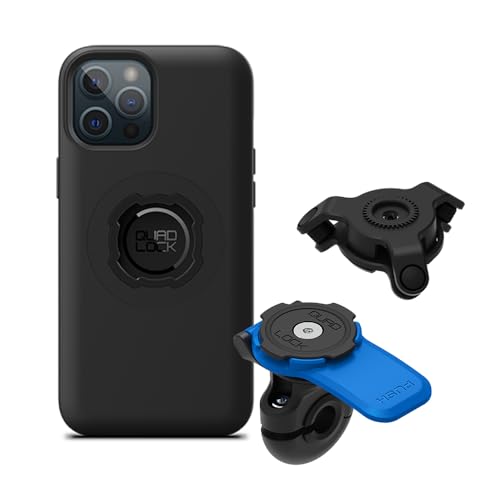 Image of Quad Lock Mirror Motorcycle Phone Mount with Vibration Dampener and MAG Phone Case for iPhone 12 Pro Max