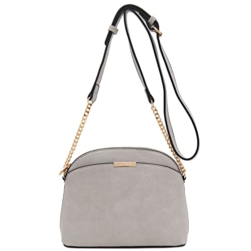 Image of FashionPuzzle Faux Leather Small Dome Crossbody Bag with Chain Strap