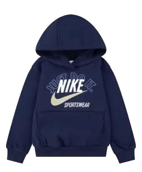 Nike Toddler Boys Retro Fleece Just Do It Pullover Hoodie, Midnight Navy, 2T