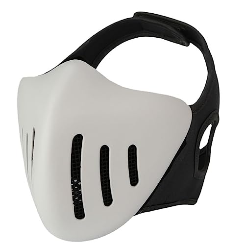 ACEXIER Tactical Half Face Mask Breathable Airsoft Paintball CS Protective Mask CS Training Cycling Mask Hunting Accessories (White)