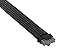 Corsair Elite Premium Type 4 Individually Sleeved 2X 8-Pin to PCIe 12V-2x6 600W PSU Cable – Triple-Mesh Paracord Sleeve, Low-Profile Cable Combs, Compatible Type 4 PSUs – Black