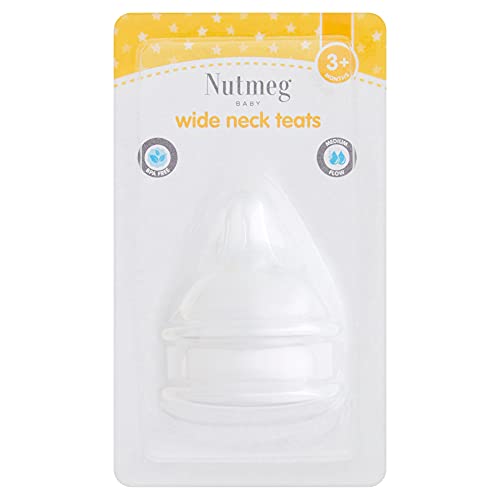 Morrisons Nutmeg Wide Neck Medium Flow Feeding Teats, 3 Plus Months