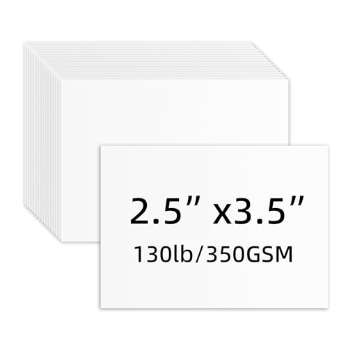 100 Sheets Blank Cardstock 2.5 x 3.5 Inch 350 GSM Heavyweight Mini Cards Thick Printable Small Cards for Business Cards Trading Cards Gift Tags DIY Crafts