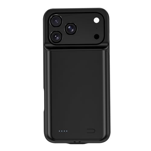 �Ή� Soft-edge style 17 Pro Max �o�b�e���[�P�[�X 3.75V 7000mAh Black �o���ɍœK LED�c�ʕ\���t�� 2026EV