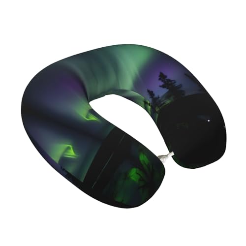 Almohada de viaje de espuma viscoelástica negra ergonómica miniatura 2