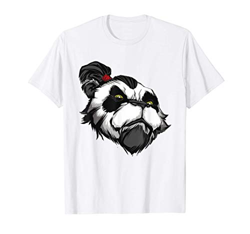 Disfraz de cara de oso panda salvaje para hombre, niños Camiseta