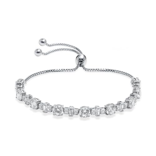 Image of TRUESILVER ACPL 925 Sterling Silver Adjustable Bolo Bracelet for Women | BIS Hallmarked Infinity Twisted, White & Amethyst Zircon Box Chain Bracelet Gift for Wedding Anniversary Birthday