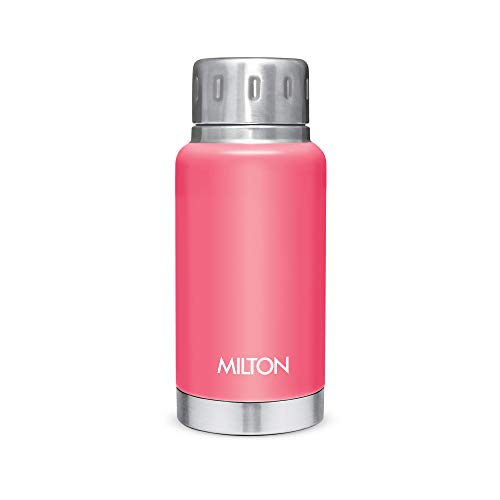 Image of Milton Aura 500 Thermosteel Bottle, 520 ml, Grey & Milton Elfin Thermosteel Hot and Cold Water Bottle, 160 ml, Pink