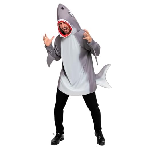 Spooktacular Creations Men Shark Costume for Adult Halloween Costume Party, Shark outfits, Animal Theme Cosplay Party -XL