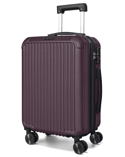 Image of LIGHT FLIGHT 20 inch Carry On Luggage 22x14x9 Airline Approved, Crimson Purple