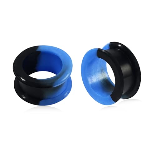 Longbeauty Plug de Oreja de Silicona Dura, Túnel de Carne, Hueco, Expandidor de Oreja Flexible, Piercing para la Oreja, 3mm-25mm, 16MM
