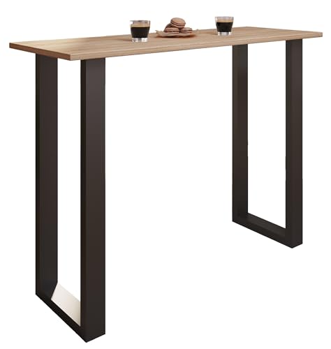 VCM Premium Bois Alu Bar Table de Bar Table de bistrot Table de Bar Xona 140x50 cm Premium Bois Alu Bar Table de Bar Table de bistrot Table de Bar Xona 140x50...
