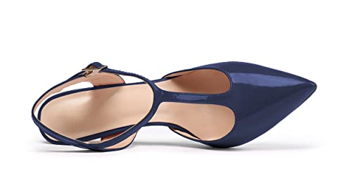 SAMMITOP Women's Pointed Toe Ankle Strap Pumps Stiletto Heels 5